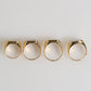 Gold Tone Brass JAZZ Letter Set 4 Pieces Adjustable Ring