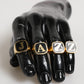 Gold Tone Brass JAZZ Letter Set 4 Pieces Adjustable Ring