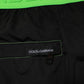 Black Green Logo Waistband Beachwear Short Swimwear