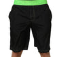 Black Green Logo Waistband Beachwear Short Swimwear