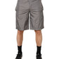Light Gray Nylon Elastic Waist Shorts Swimwear