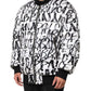 White Black Graffiti Logo Puffer Bomber Jacket