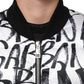White Black Graffiti Logo Puffer Bomber Jacket