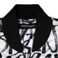 White Black Graffiti Logo Puffer Bomber Jacket