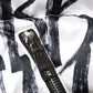 White Black Graffiti Logo Puffer Bomber Jacket