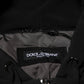 Black Cotton Quilted Studded Sleeve Hoodie Jacket
