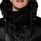 Black Logo Full Zip Hooded Quilted Jacket