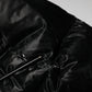 Black Logo Full Zip Hooded Quilted Jacket