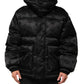 Black Monogram Logo Puffer Nylon Hooded Jacket
