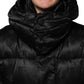Black Monogram Logo Puffer Nylon Hooded Jacket