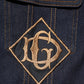 Indigo Blue Denim Slim Fit Logo Patch Jacket
