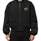 Black Polyester Logo Plaque Bomber Jacket