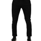 Black Cotton Skinny Jeans Men Trouser Pants