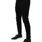 Black Cotton Skinny Jeans Men Trouser Pants