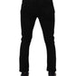 Black Cotton Skinny Jeans Men Trouser Pants