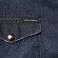 Blue Denim Button Casual Logo Patch Men Shirt