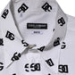 White Cotton Black DG Logo Long Sleeve Shirt