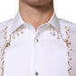 White Cotton DG Logo Pearl Chain Formal Shirt