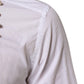 White Cotton DG Logo Pearl Chain Formal Shirt