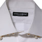 White Cotton DG Logo Pearl Chain Formal Shirt