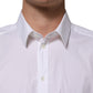 White Cotton GOLD Long Sleeves Formal Shirt