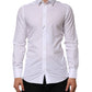 White Cotton GOLD Formal Men Longsleeves Shirt