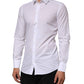 White Cotton GOLD Formal Men Longsleeves Shirt