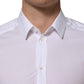 White Cotton GOLD Formal Men Longsleeves Shirt