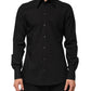 Black MARTINI Slim Fit Dress Formal Men Shirt