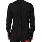 Black MARTINI Slim Fit Dress Formal Men Shirt