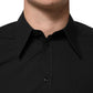 Black MARTINI Slim Fit Dress Formal Men Shirt