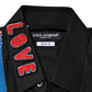 Black Cotton Star Sequin Dress Formal Men Shirt