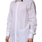 White Cotton Crown Collar GOLD Formal Shirt
