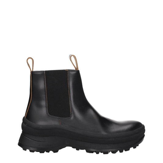 Black Leather Ankle Boots