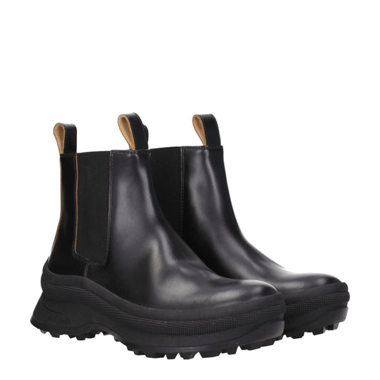 Black Leather Ankle Boots