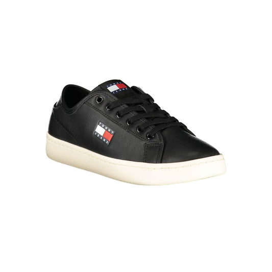 Black Leather Women's Sneaker