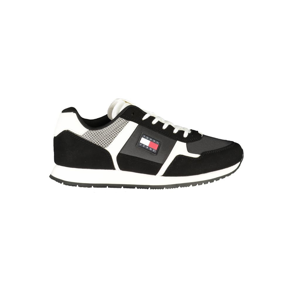 Black Polyester Men Sneaker