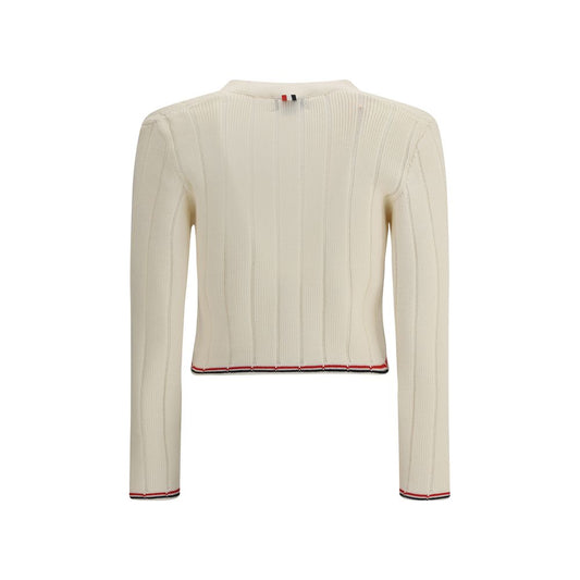 Ladder Full Needle Rib Stitch V Neck Car