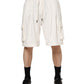 White Cotton Cargo Bermuda Sweatshorts Shorts