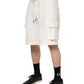 White Cotton Cargo Bermuda Sweatshorts Shorts