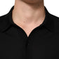Black Silk Button Up Lightweight Sweater