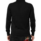 Black Cashmere Polo Men Longsleeves Sweater