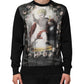 Black Cashmere Cherub Print Baroque Sweater