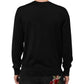 Black Cashmere Cherub Print Baroque Sweater