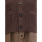 Cardigan with denim panel