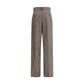 Wool Herringbone pattern wide leg Pants