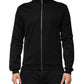 Black Cotton Logo Full Zip Men Bomber Jacket