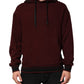 Burgundy Cotton Plaid Lined Men Hoodie Sweater