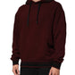 Burgundy Cotton Plaid Lined Men Hoodie Sweater