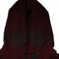 Burgundy Cotton Plaid Lined Men Hoodie Sweater